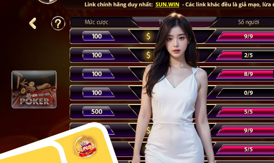 Chơi Poker Sun88 - an toàn và cực hấp dẫn