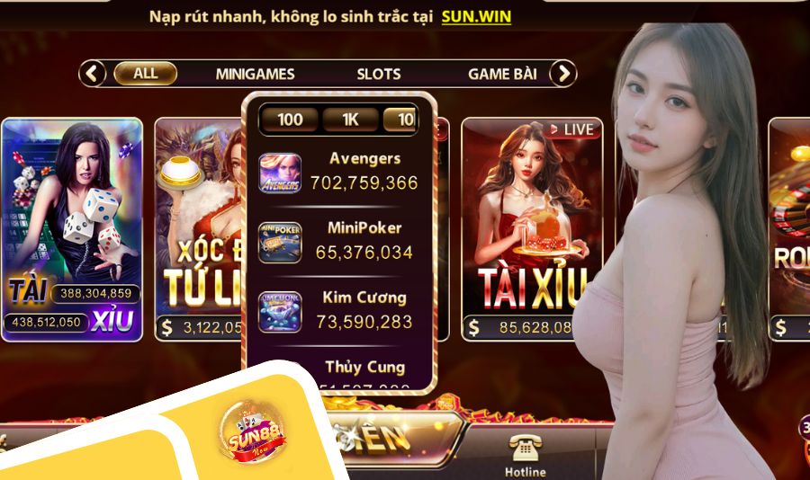 Game tài xỉu Sun88 hấp dẫn và quen thuộc với nhiều người chơi