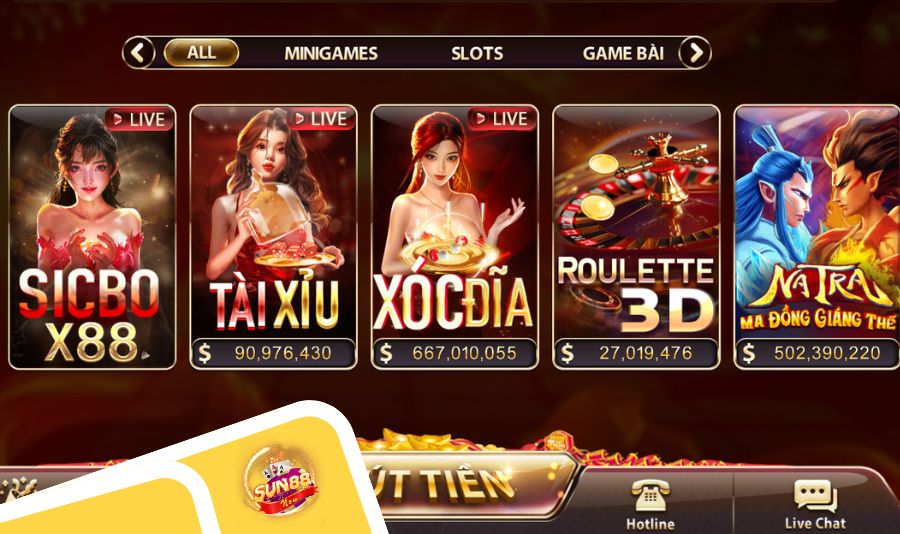 Live casino Sun88 đảm bảo tính an toàn, đa dạng các sản phẩm