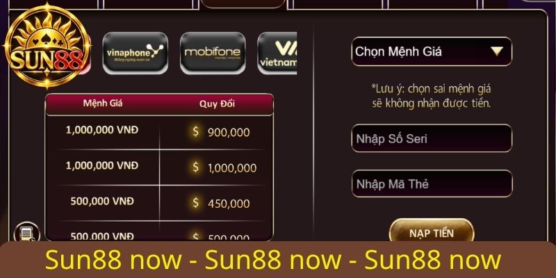 nạp tiền sun88 bằng thẻ cào